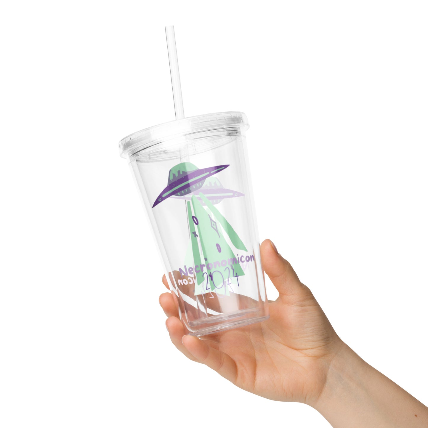 Clear plastic tumbler