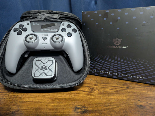 HEXGAMING PHANTOM Controller with Adjustable Triggers for PS5, PC, Mobile - 1994 Grey